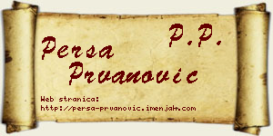 Persa Prvanović vizit kartica